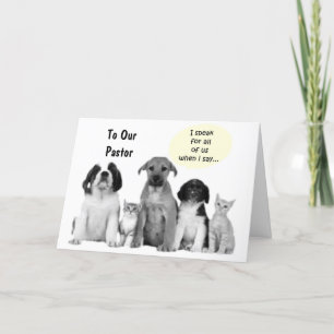 WOOF WOOF, VOOR ONZE PASTOOR OP VERJAARDAG KAART