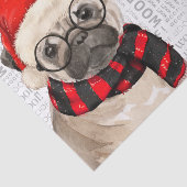 Woof Woord Kunst en Kerst Pug Lover Tissuepapier (Detail)