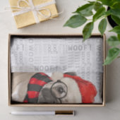 Woof Woord Kunst en Kerst Pug Lover Tissuepapier (Geschenk)