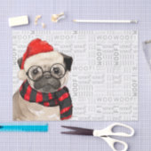 Woof Woord Kunst en Kerst Pug Lover Tissuepapier (Craft)