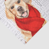 Woof Woord Kunst en Kerstmis Gouden Retriever Hond Tissuepapier (Detail)