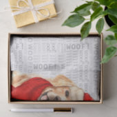 Woof Woord Kunst en Kerstmis Gouden Retriever Hond Tissuepapier (Geschenk)