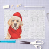 Woof Woord Kunst en Kerstmis Gouden Retriever Hond Tissuepapier (Craft)