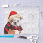 Woof Woordkunst en Engelse Bulldog Kerstmis Tissuepapier (Craft)