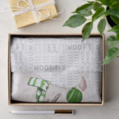 Woof Woordkunst en Kerst Pit Bull Dog Tissuepapier (Geschenk)