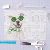 Woof Woordkunst en Kerst Pit Bull Dog Tissuepapier (Craft)