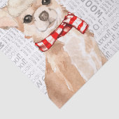 Woof Woordkunst en Kerstmis Chihuahua Santa Dog Tissuepapier (Detail)