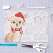 Woof Woordkunst en Kerstmis Chihuahua Santa Dog Tissuepapier (Craft)