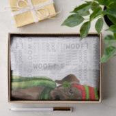 Woof Woordkunst en Kerstmis Chocolade Lab Tissuepapier (Geschenk)