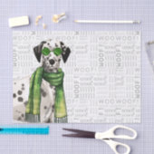 Woof Woordkunst en Kerstmis Dalmatische Hond Tissuepapier (Craft)