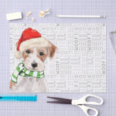 Woof Woordkunst en Kerstmis Jack Russell Hond Tissuepapier (Craft)