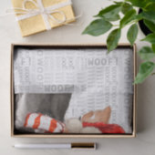 Woof Woordkunst en langharige Chihuahua Santa Dog Tissuepapier (Geschenk)