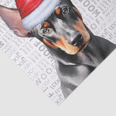 Woof Word Art and Christmas Doberman Pinscher Dog Tissuepapier (Detail)