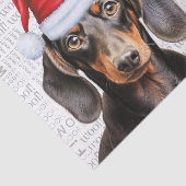 Woof Word Art and Christmas Smooth Dachshund Dog Tissuepapier (Detail)