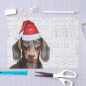 Woof Word Art and Christmas Smooth Dachshund Dog Tissuepapier (Craft)