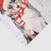 Woof Word Art en Australische Herder Santa Dog Tissuepapier (Detail)