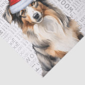 Woof Word Art en Australische Herder Santa Dog Tissuepapier (Detail)