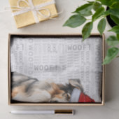 Woof Word Art en Australische Herder Santa Dog Tissuepapier (Geschenk)