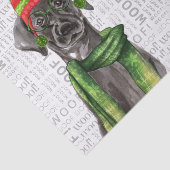 Woof Word Art en Christmas Black Labrador Tissuepapier (Detail)