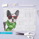 Woof Word Art en Kerstmis Boston Terrier Tissuepapier (Craft)