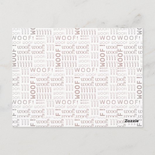 Woof Words en Paw Print in Bruin met Bedrijf Briefkaart (Achterkant)