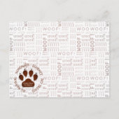 Woof Words en Paw Print in Bruin met Bedrijf Briefkaart (Voorkant)