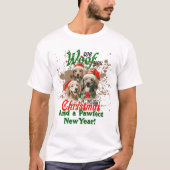 Woof You Een Vrolijke Kersthond T-shirt (Voorkant)