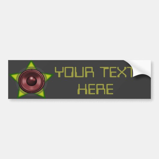 Woofer Rasta star Dub Reggae Dubstep Bumpersticker (Voorkant)