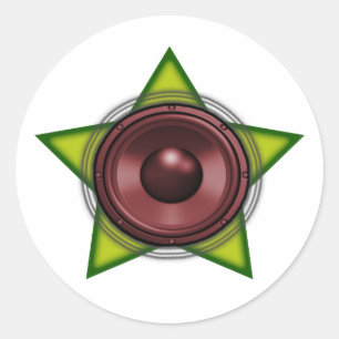 Woofer Rasta star Dub Reggae Dubstep Ronde Sticker