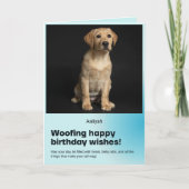 Woofing Happy Birthday Labrador Kaart (Voorkant)