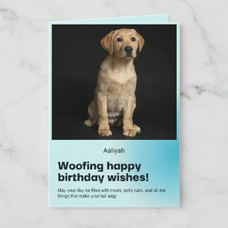 Woofing Happy Birthday Labrador Kaart