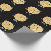 Woofles Funny Doggy Waffle Pun Dark BG Cadeaupapier (Hoek)