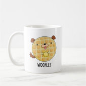 Woofles Funny Doggy Waffle Pun Koffiemok (Links)