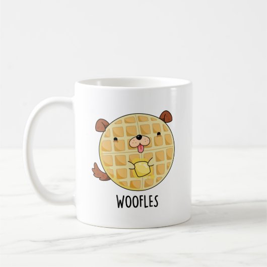 Woofles Funny Doggy Waffle Pun Koffiemok (Links)
