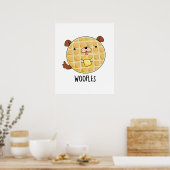 Woofles Funny Doggy Waffle Pun Poster (Keuken)