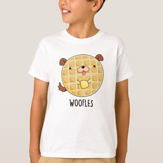 Woofles Funny Doggy Waffle Pun T-shirt (Voorkant)
