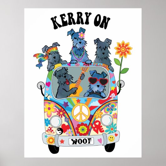 Woofstock Kerry Blue Terrier Poster (Voorkant)