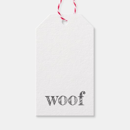 Wooftypografie hondenliefhebber Blaffende Pootjes Cadeaulabel (Voorkant)
