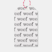 Wooftypografie hondenliefhebber Blaffende Pootjes Cadeaulabel (Achterkant)