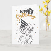 Woofy Birthday Maltese Cute Puppy Sketch Cute Pupp Kaart (Gele Bloem)