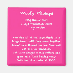 Woofy Chomps Recipe Magnet-kleur Magneet
