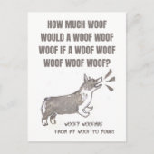 Woofy Woofmas: Christmas card with barking corgi Briefkaart (Voorkant)