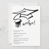 Woohoo Afstudeerhoed Modern Chic Afstuderen Kaart (Voorkant)