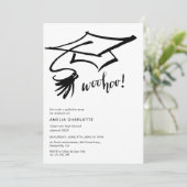 Woohoo Afstudeerhoed Modern Chic Afstuderen Kaart (Staand voorkant)