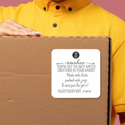 Woohoo Bedankt Sticker – Eigen Merk
