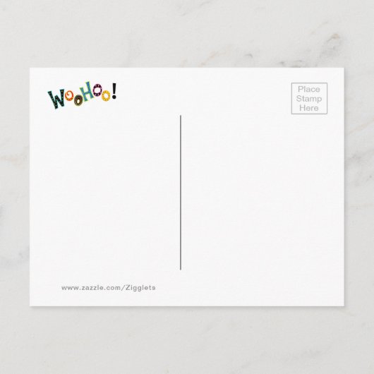 Woohoo klinkt als een leuk reüniefeest om de datum aankondigingskaart (Achterkant)