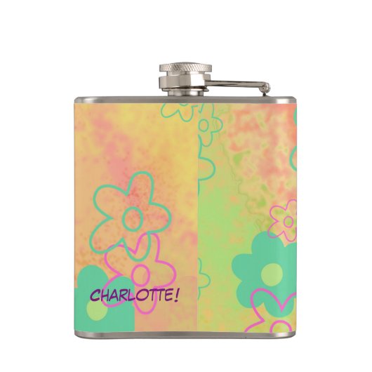 WooHoo Party Time Name Personalized Word Heupfles (Achterkant)