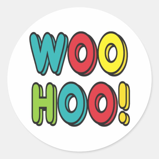 Woohoo Ronde Sticker (Voorkant)
