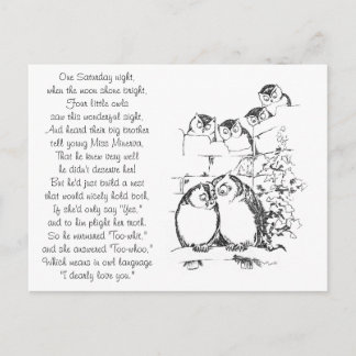 Wooking Owl heeft een Publiek Briefkaart