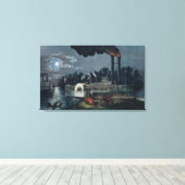 Wookt op de Mississippi Canvas Afdruk (Insitu (Houten vloer))